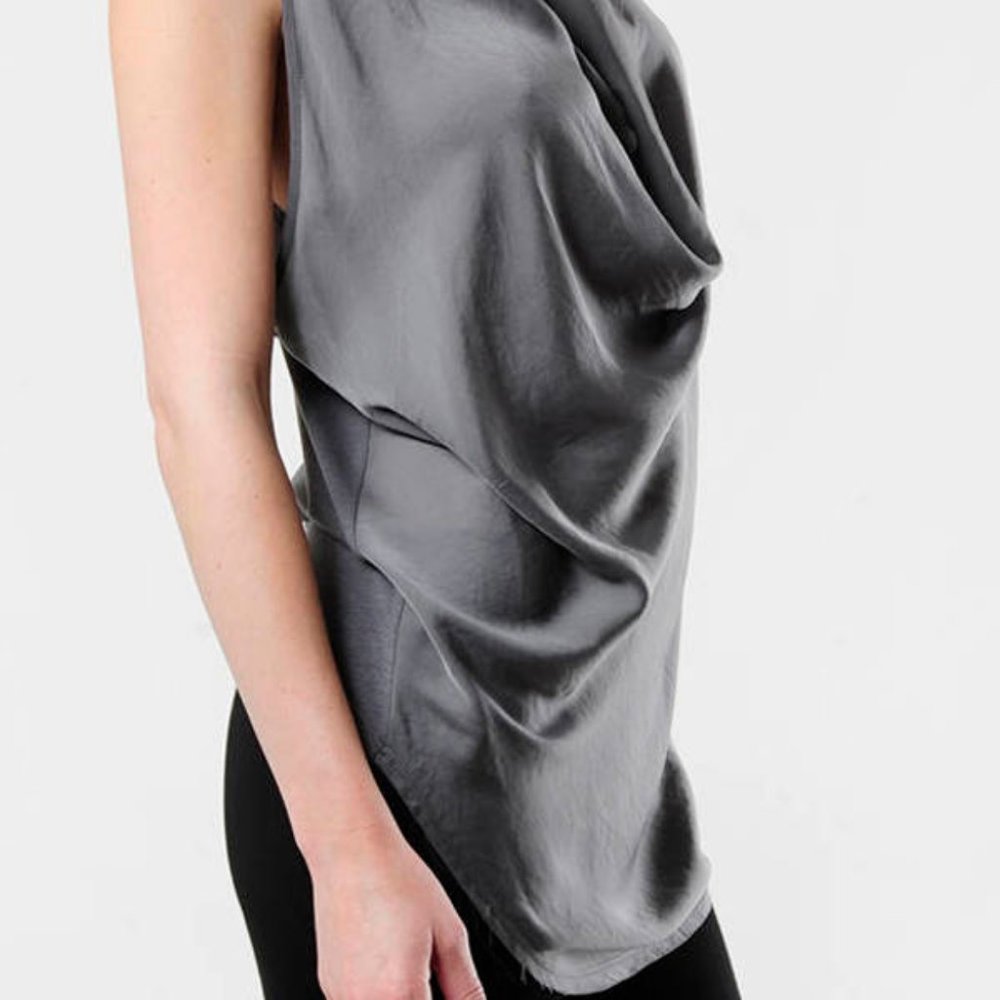 Helmut Lang Grey Cowl Top - Picture 7 of 7